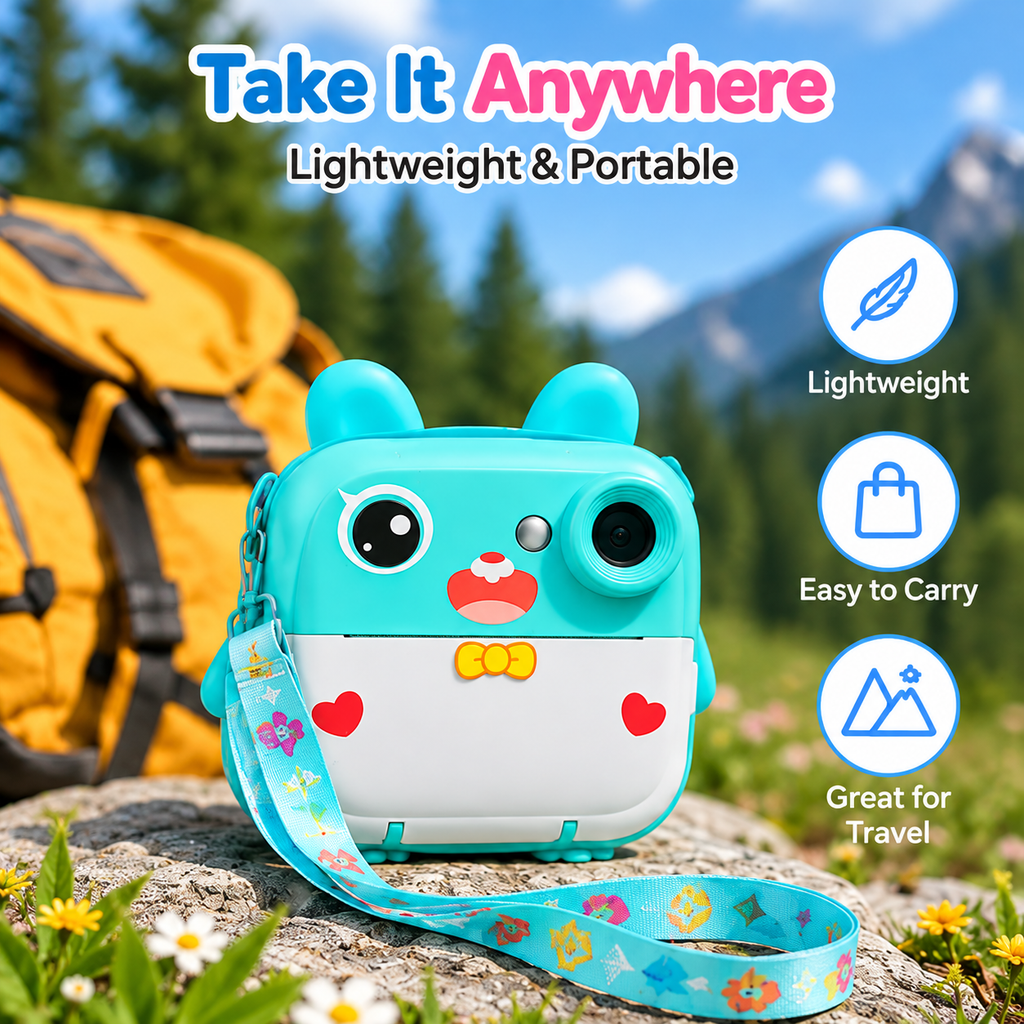 Rabbit Kids Instant Print Camera with Bluetooth App