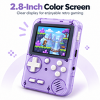 2.8-Inch Retro Handheld Game Console with 400 Built-in Games & Rechargeable Battery
