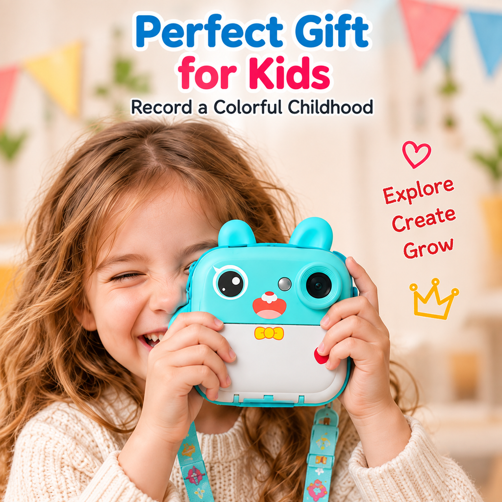 Rabbit Kids Instant Print Camera with Bluetooth App