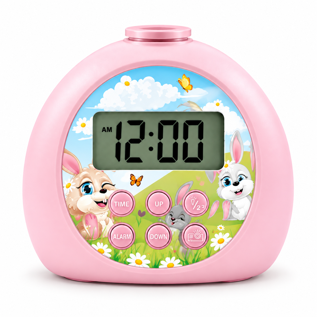 Kids Projection Alarm Clock with Snooze & Custom Dial Design