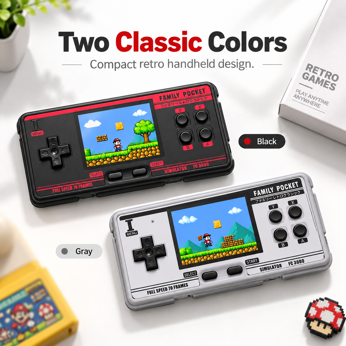 3.0 Inch Retro Handheld Game Console with 5000 Games 16GB AV Output