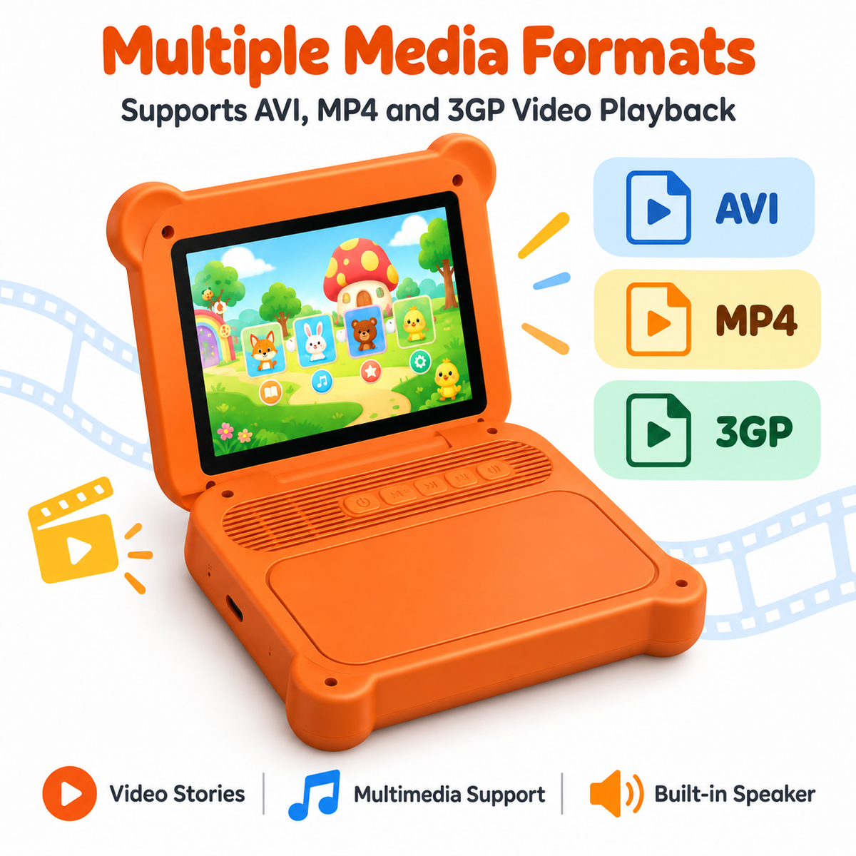 3.97 Inch Kids Video Story Player with IPS Screen MP3 Music & Type-C Charging