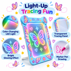 9 Inch Butterfly LED Light-Up Drawing Board for Kids