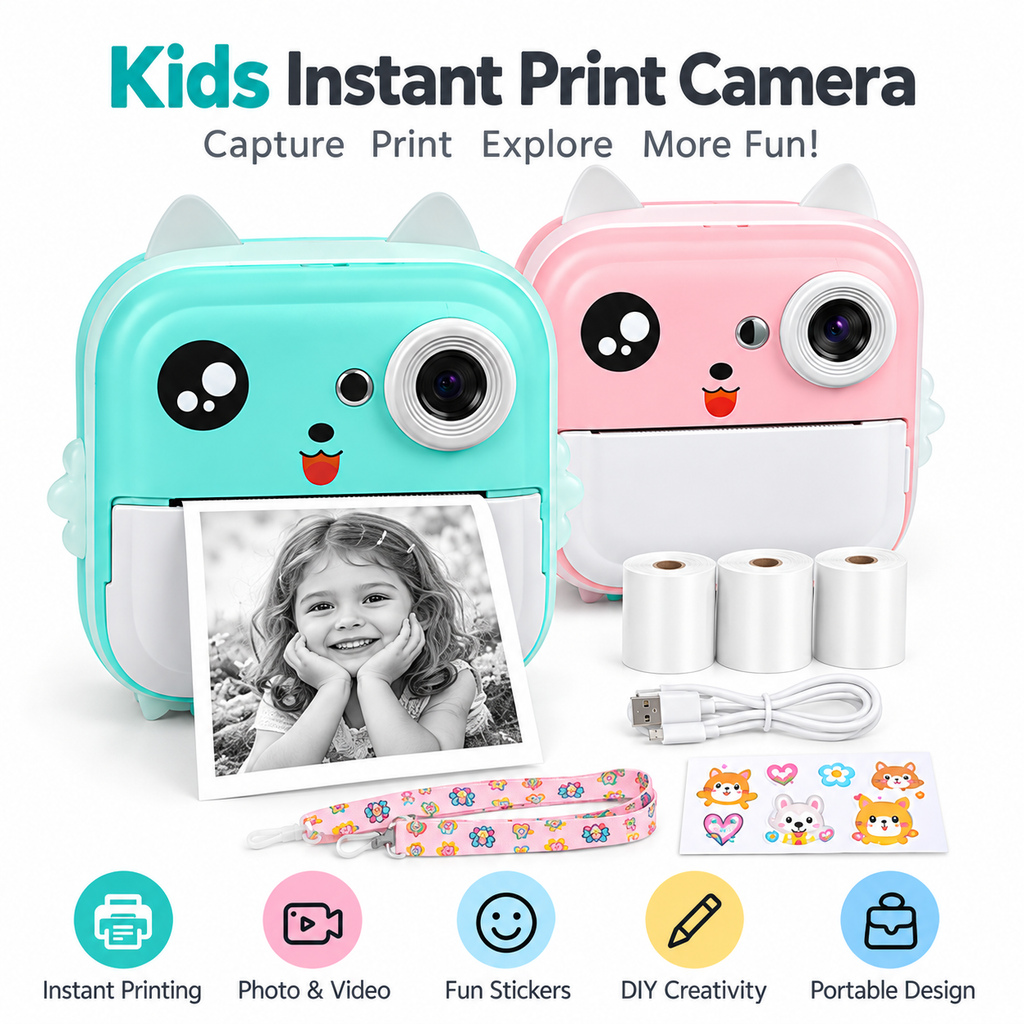 Kids Instant Print Camera with 2.4-Inch HD Screen