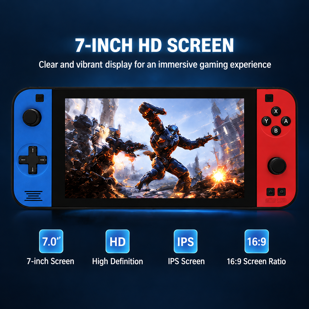7-Inch Handheld Game Console with TV Output & 2-Player Support
