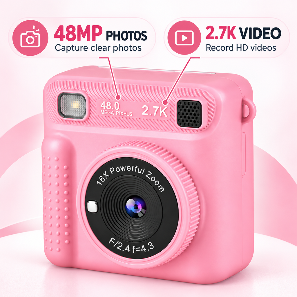 Retro Kids Instant Print Camera | 2.4" Thermal Printing Digital Camera