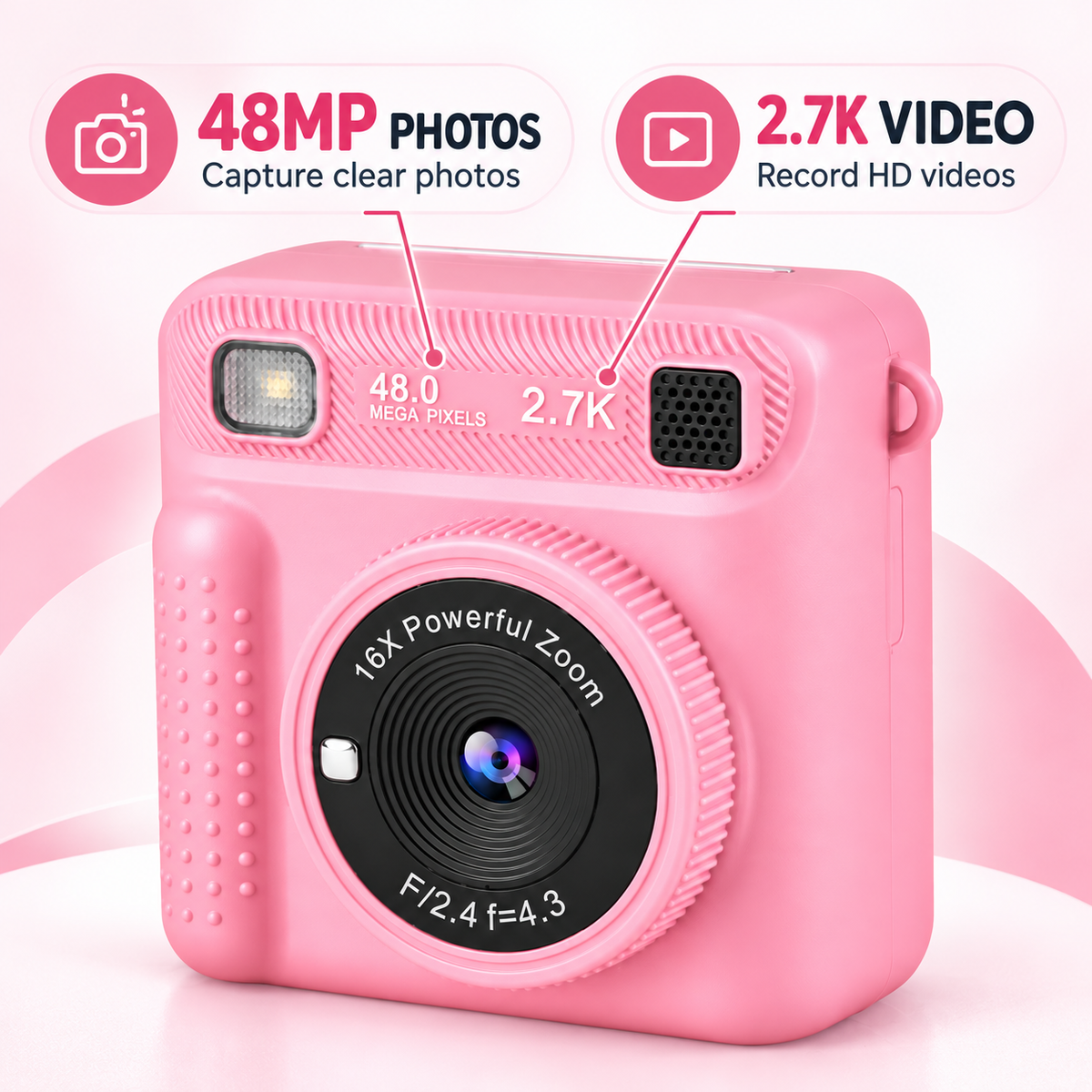 Retro Kids Instant Print Camera | 2.4" Thermal Printing Digital Camera
