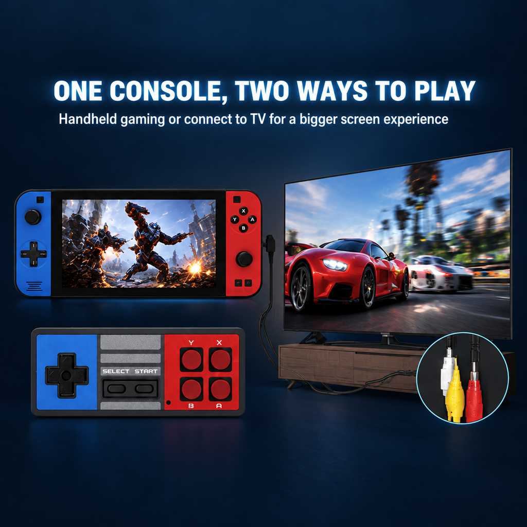 7-Inch Handheld Game Console with TV Output & 2-Player Support