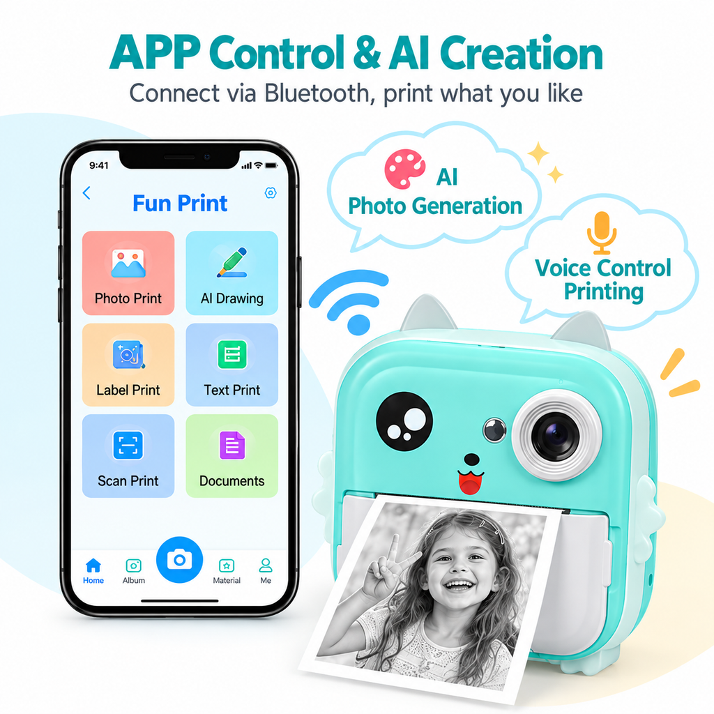 Kids Instant Print Camera with 2.4-Inch HD Screen