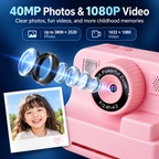 Kids Instant Print Camera with 2.4" Screen | Thermal Printing Digital Camera