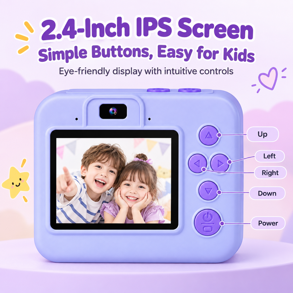 Kids Instant Print Camera with 2.4" Screen | Thermal Printing Digital Camera