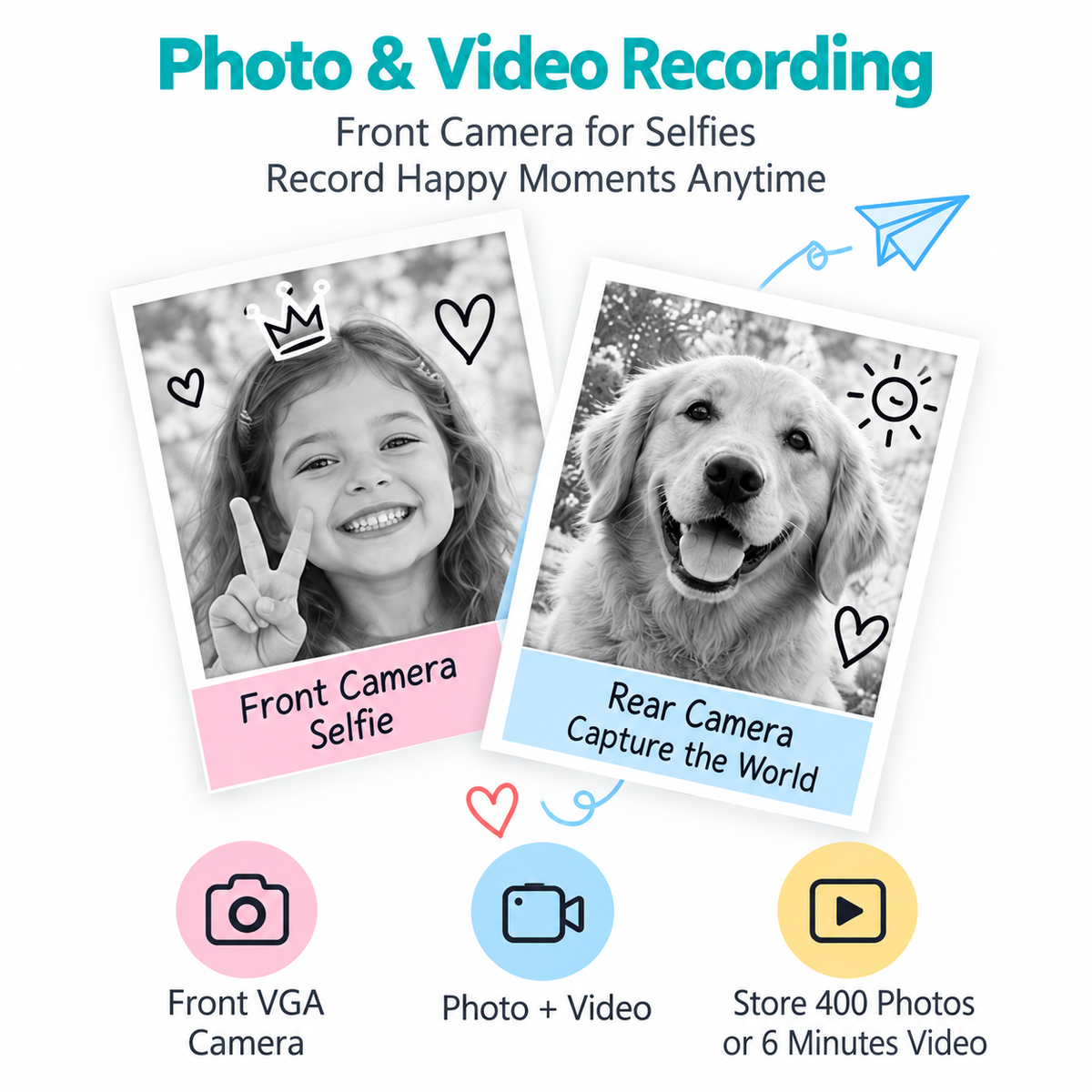 Kids Instant Print Camera with 2.4-Inch HD Screen