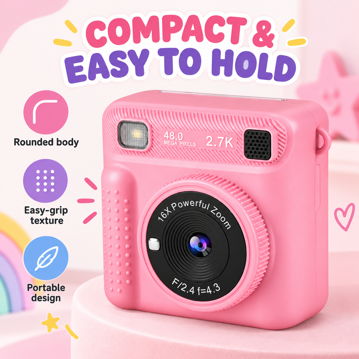 Retro Kids Instant Print Camera | 2.4" Thermal Printing Digital Camera