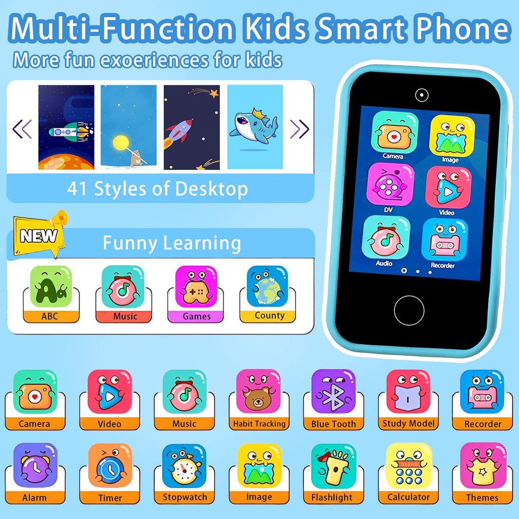 Kids touchscreen camera phone Blue Shark product view 5