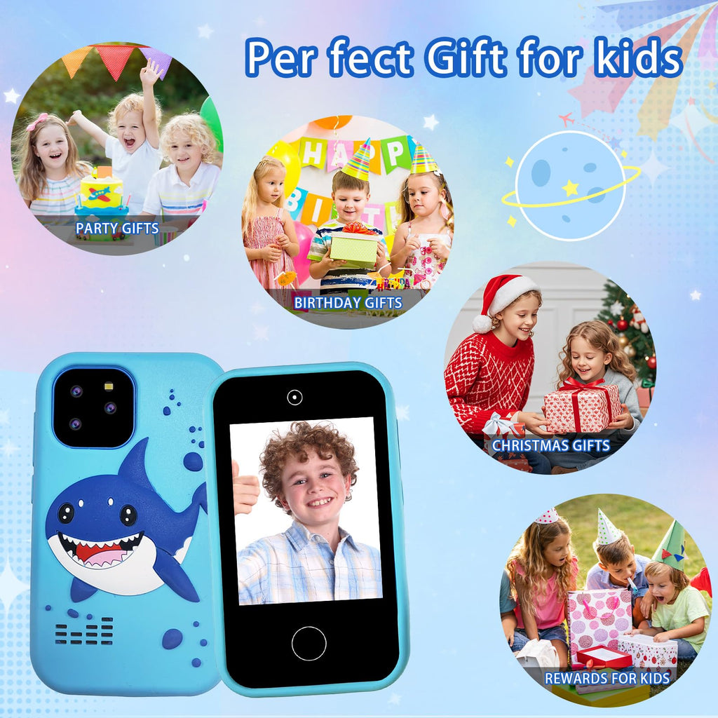 Kids touchscreen camera phone Blue Shark product view 8
