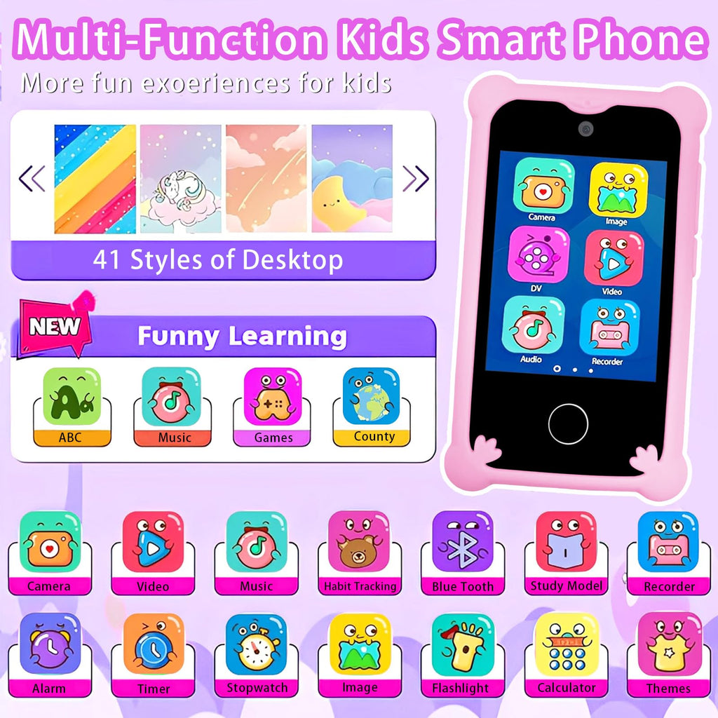 Kids touchscreen camera phone Chubby Purple Unicorn product view 2