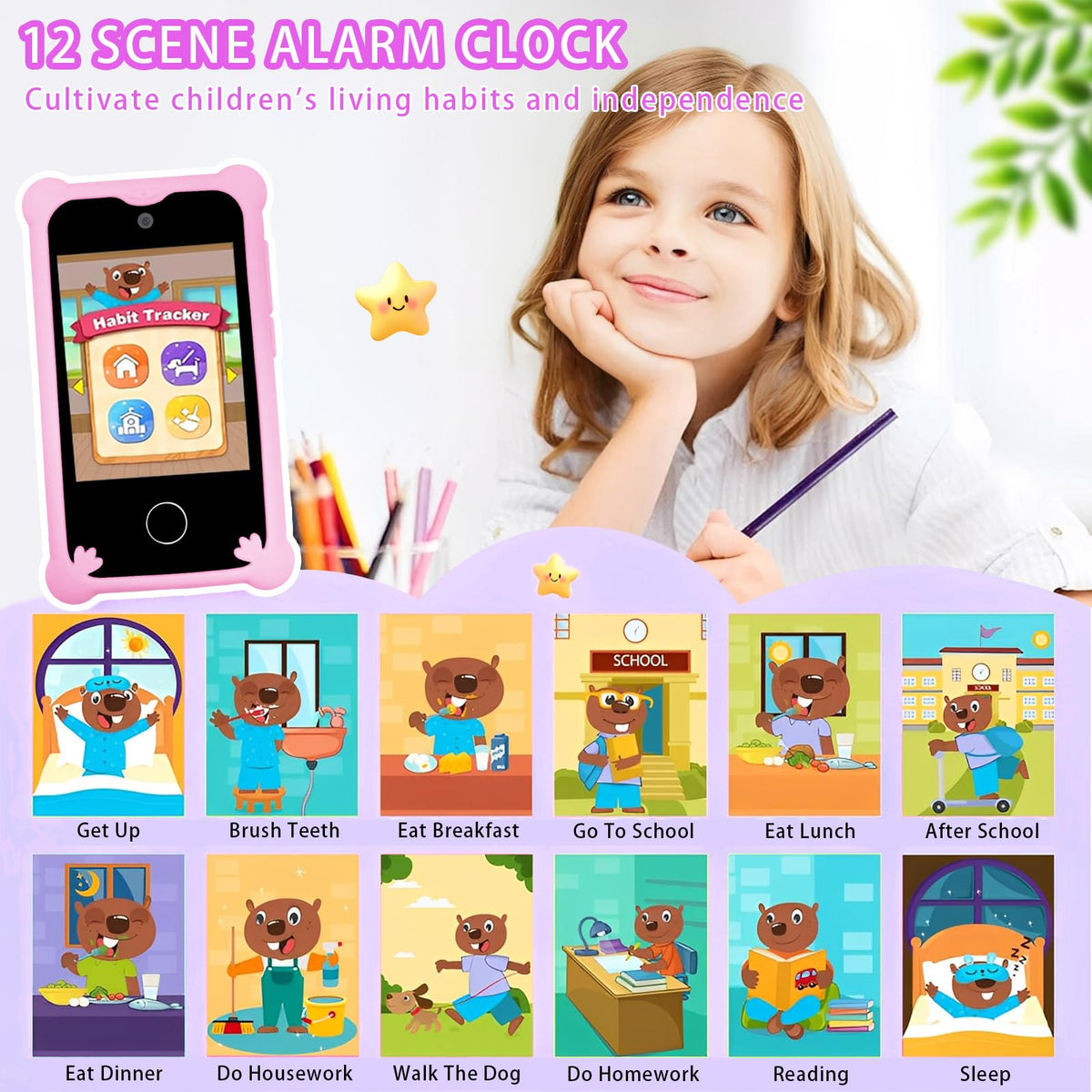 Kids touchscreen camera phone Chubby Purple Unicorn product view 5