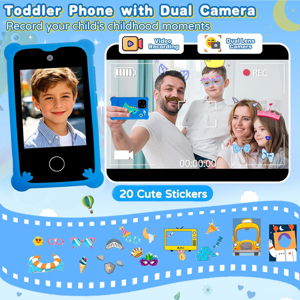 Kids touchscreen camera phone Green Dinosaur product view 4