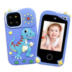 Kids touchscreen camera phone Heart-shaped Dinosaur front and back