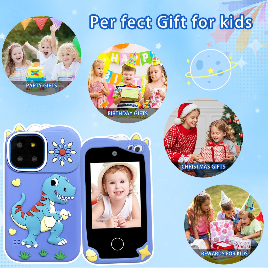 Kids touchscreen camera phone Heart-shaped Dinosaur product view 8