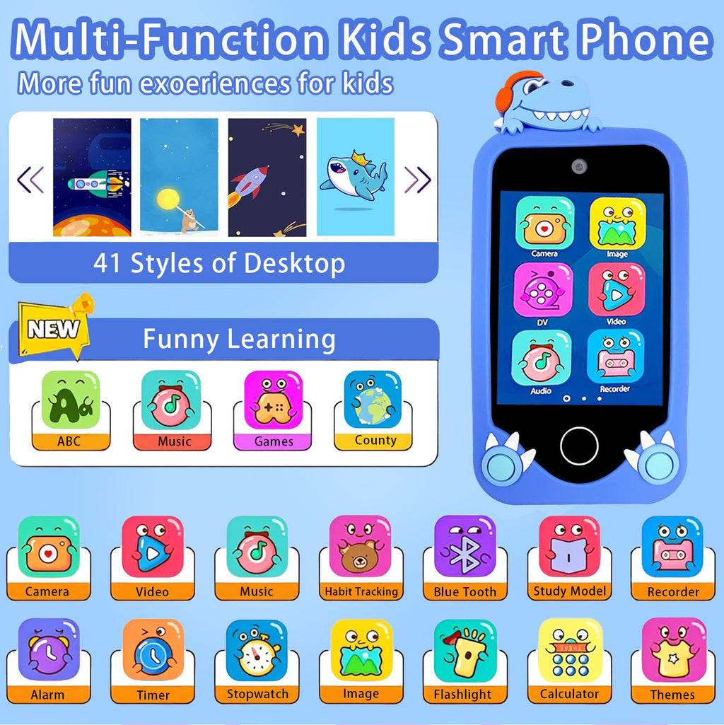 Kids touchscreen camera phone Musical Dinosaur product view 2
