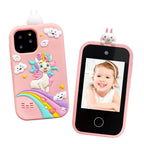 Kids touchscreen camera phone Pink Bunny Unicorn front and back