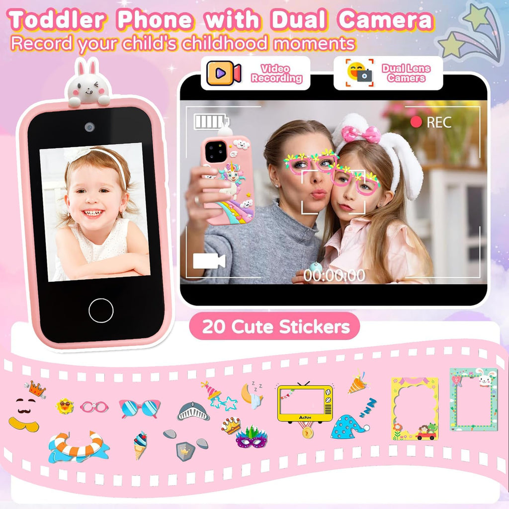 Kids touchscreen camera phone Pink Bunny Unicorn product view 4
