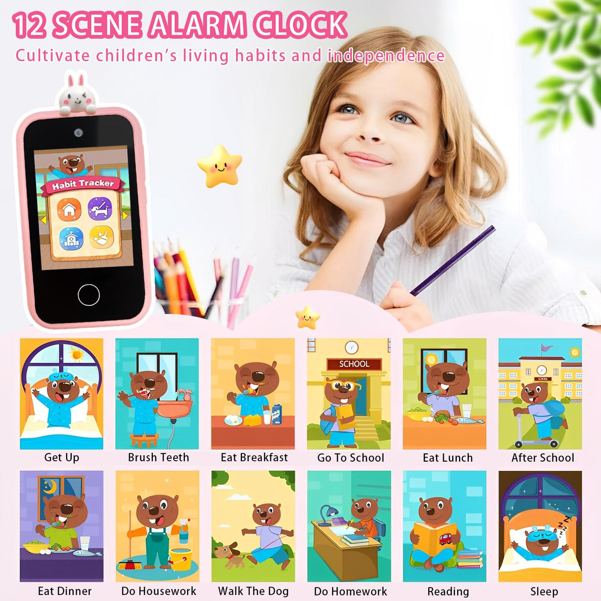 Kids touchscreen camera phone Pink Bunny Unicorn product view 5