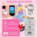Kids touchscreen camera phone Pink Pegasus product view 3