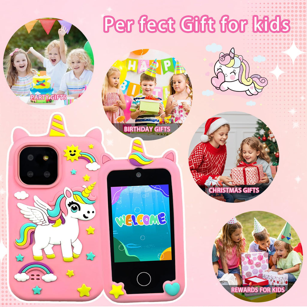 Kids touchscreen camera phone Pink Pegasus product view 8