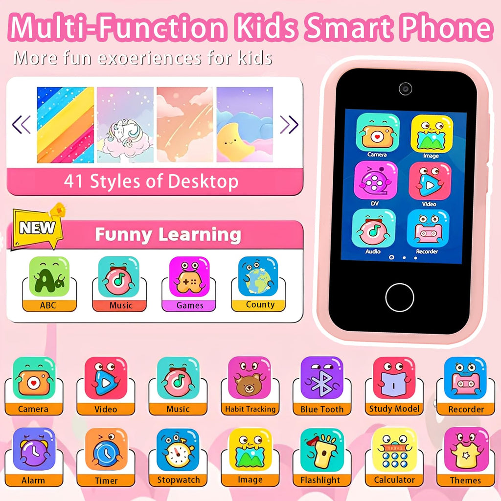 Kids touchscreen camera phone Pink Shark product view 5