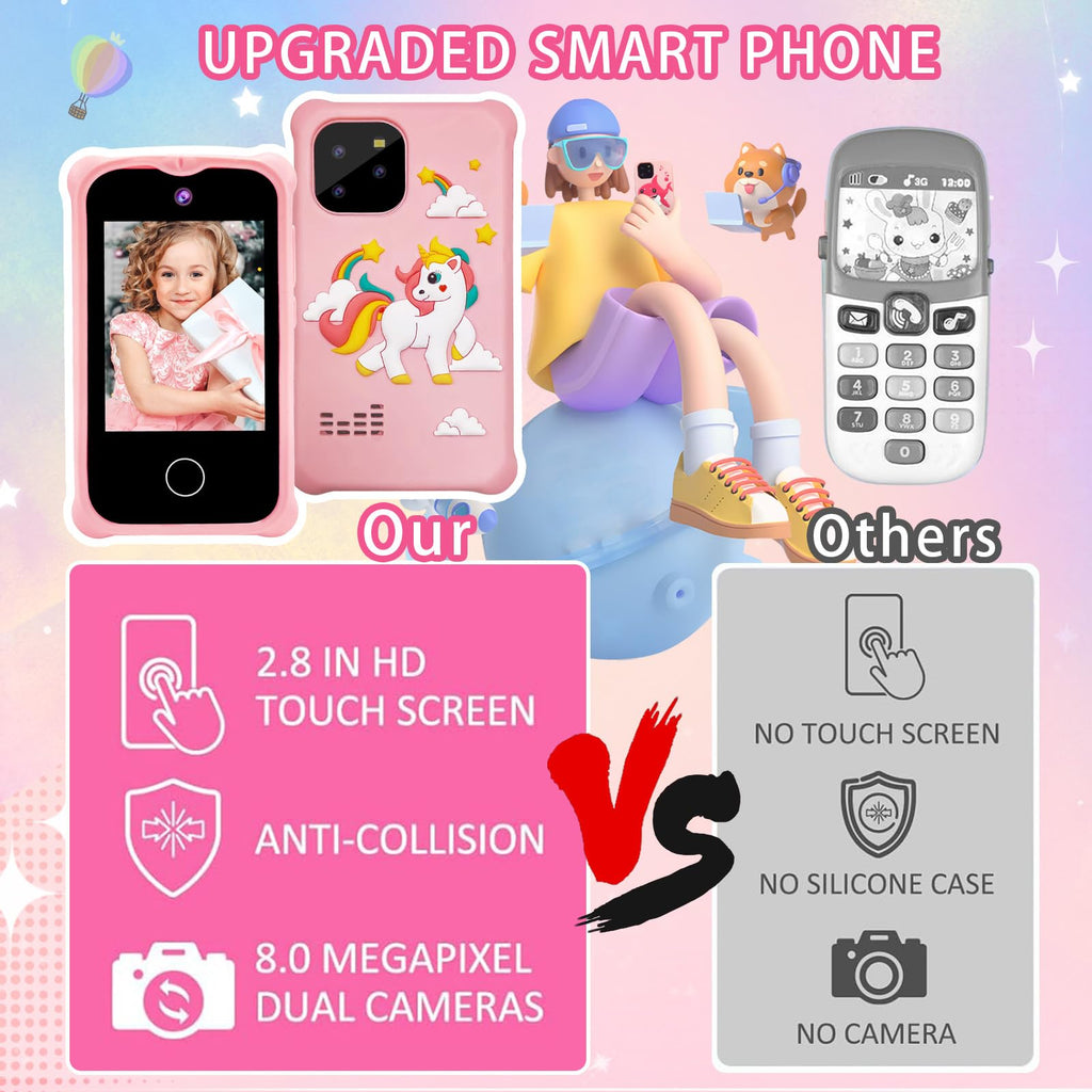 Kids touchscreen camera phone Pink Unicorn product view 3