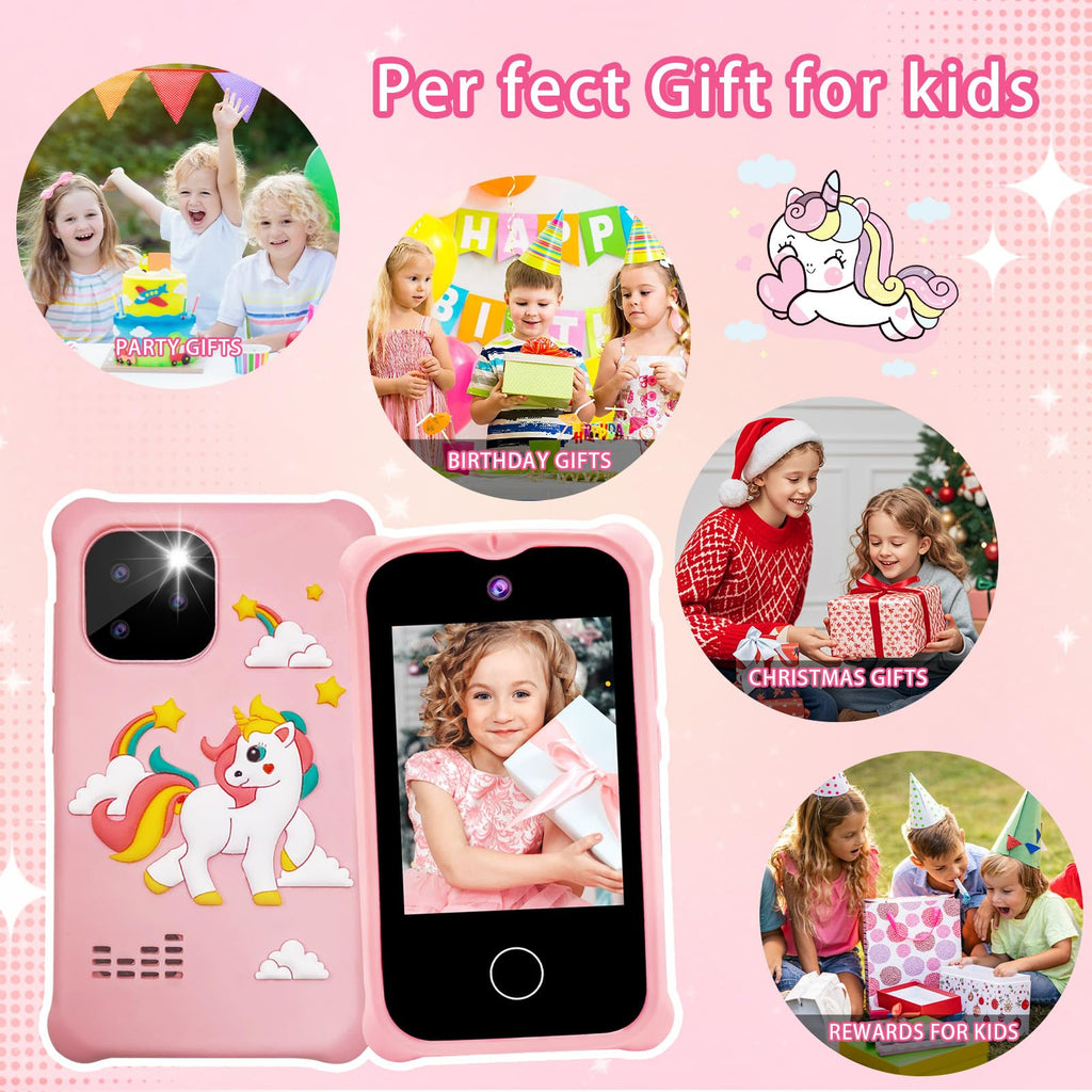 Kids touchscreen camera phone Pink Unicorn product view 8