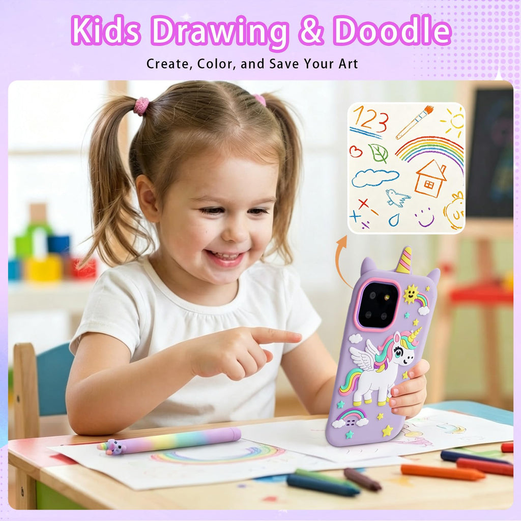 Kids touchscreen camera phone Purple Pegasus product view 7