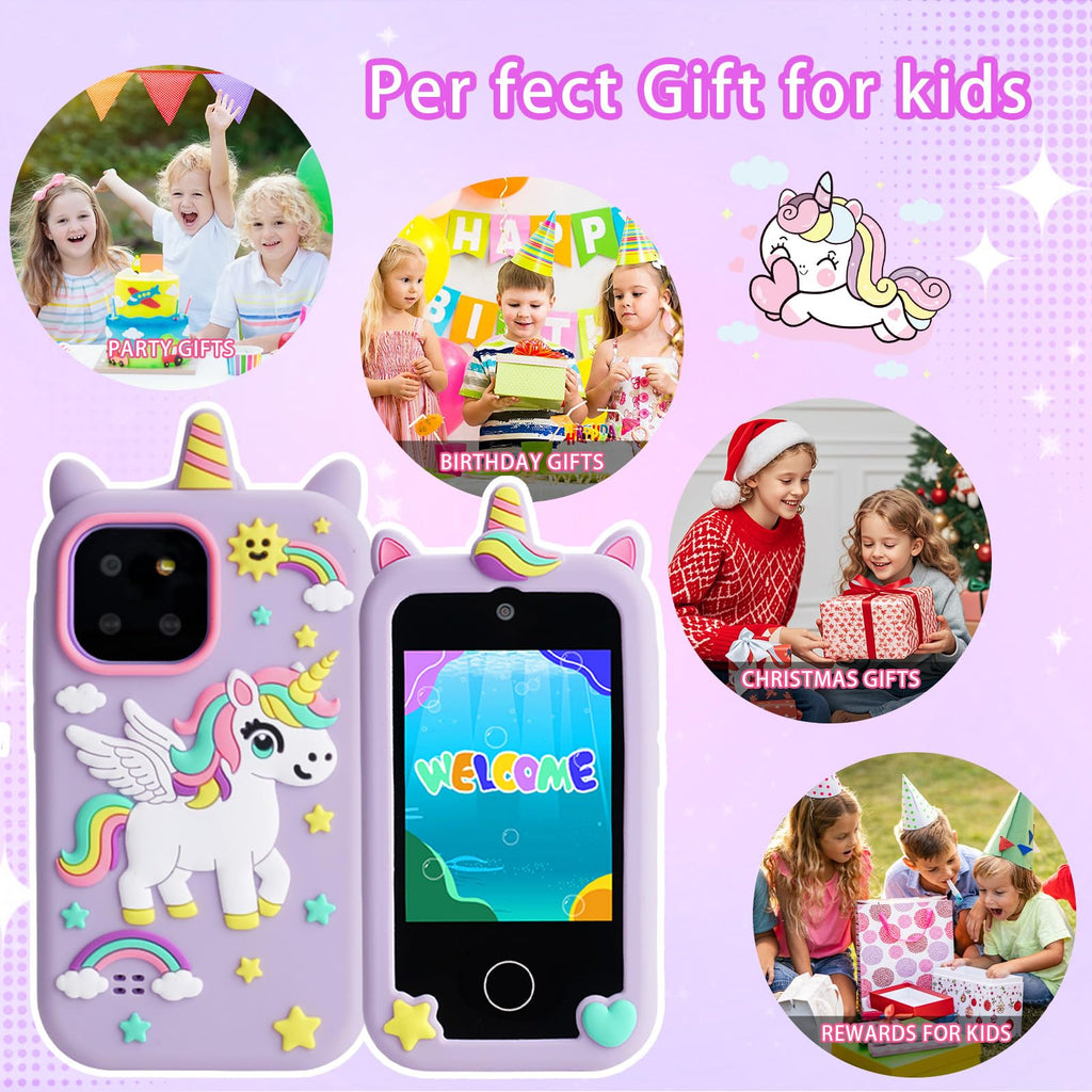 Kids touchscreen camera phone Purple Pegasus product view 8