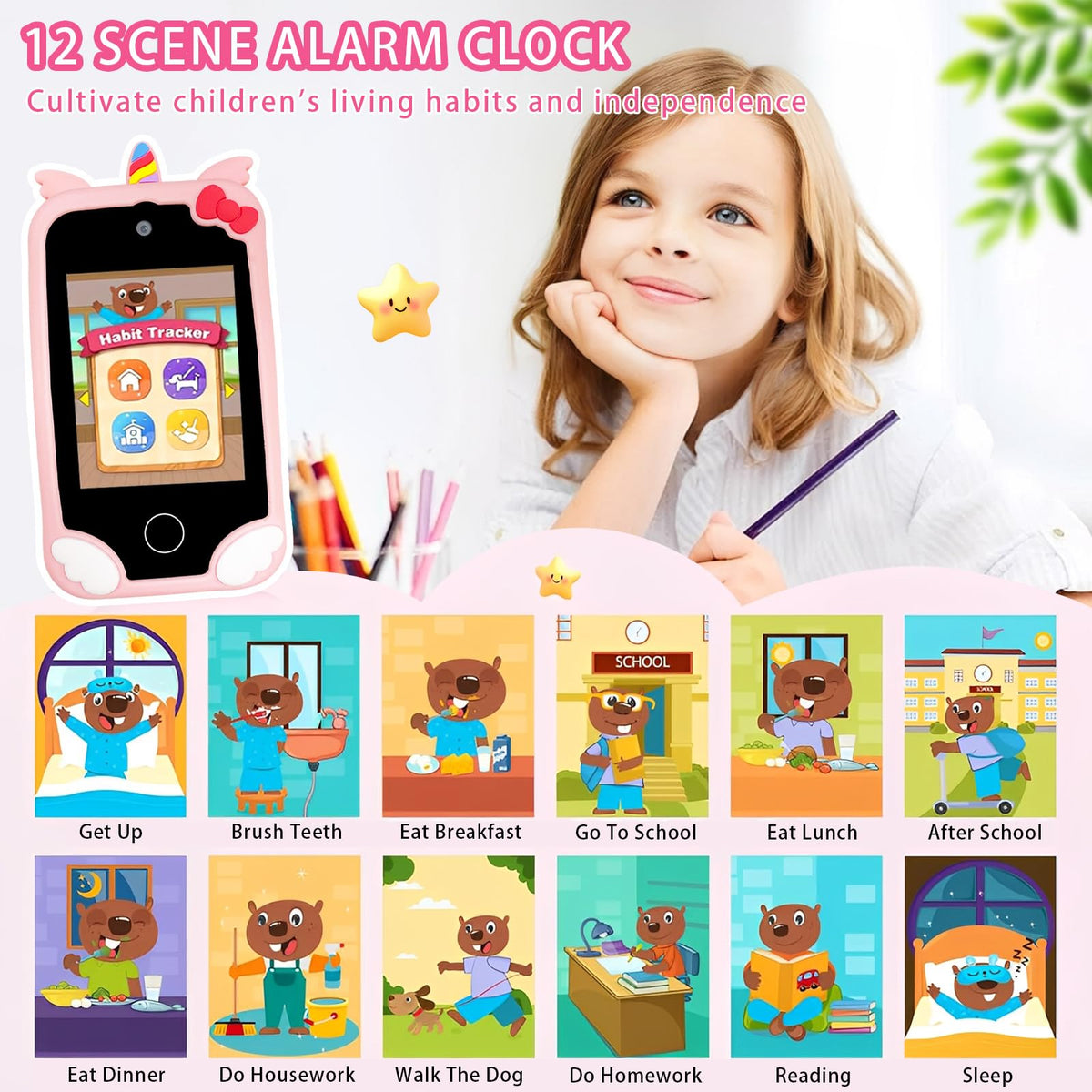 Kids touchscreen camera phone Winged Unicorn product view 5