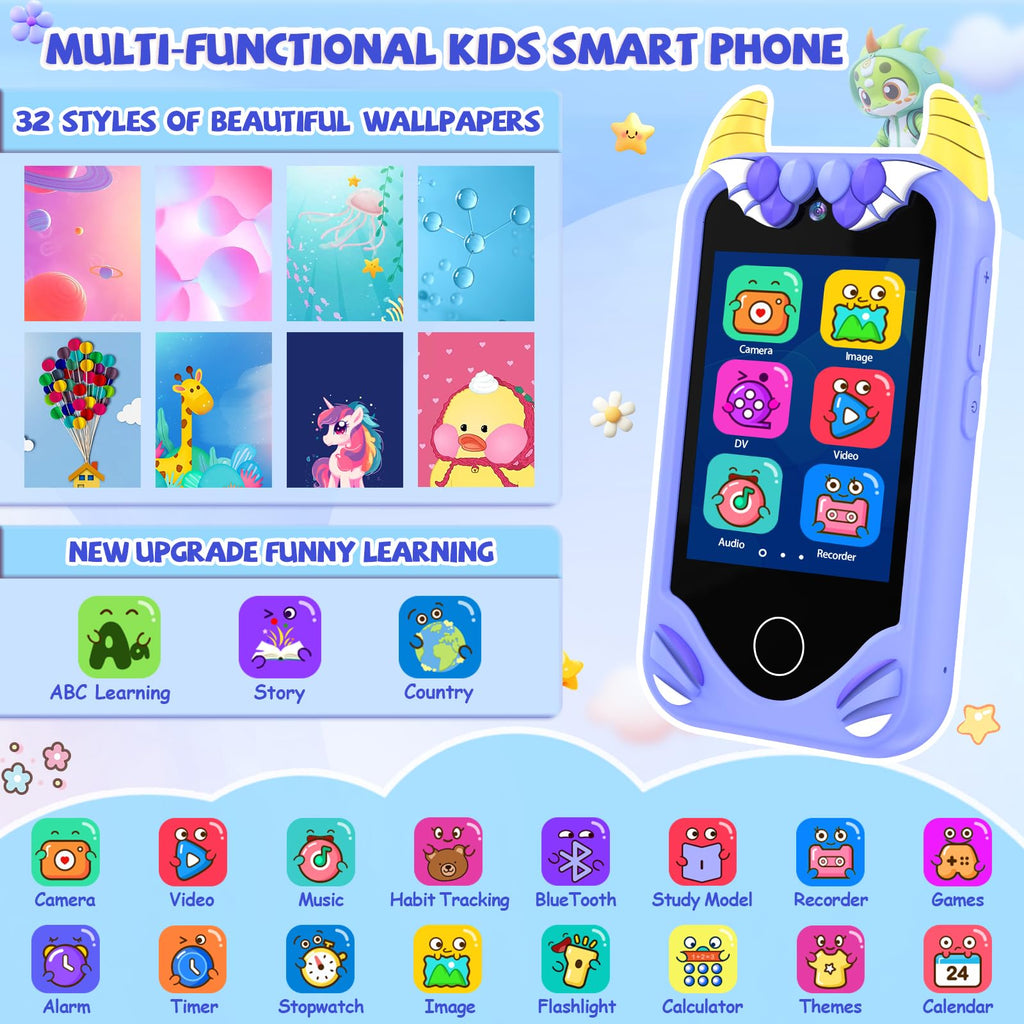 Blue dragon kids smart phone camera toy product detail image
