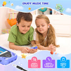 Blue kids smart phone camera toy package and accessory image