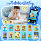 Bright blue kids camera phone toy games and functions image