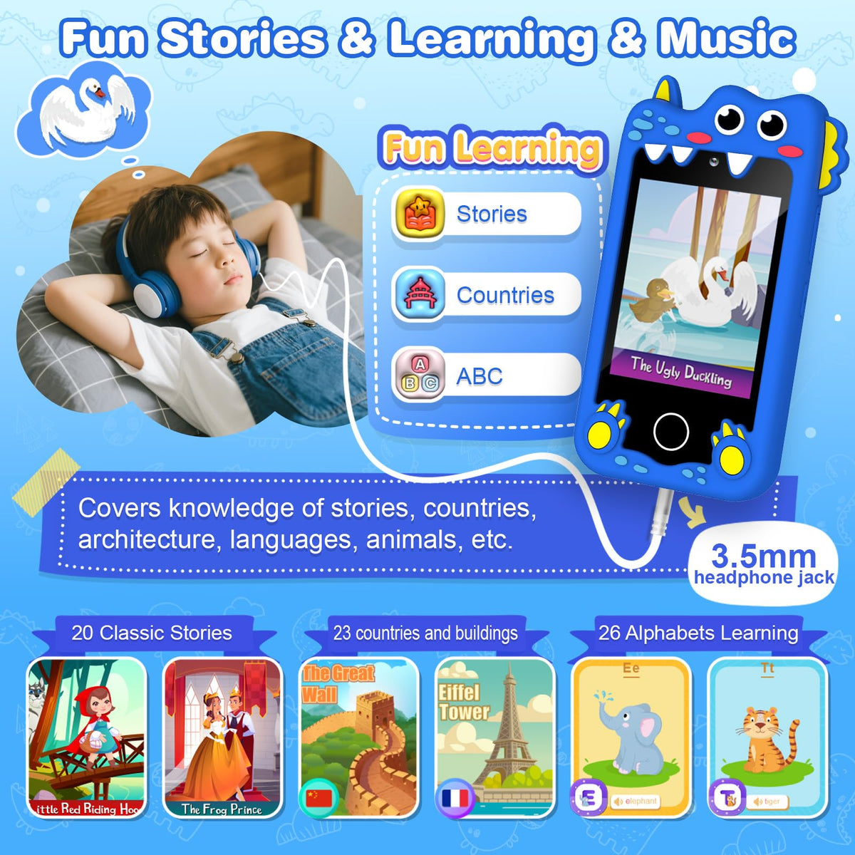 Bright blue kids smart phone camera toy accessories image