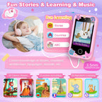 Light pink kids smart phone camera toy screen and camera image
