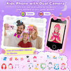 Light pink kids camera phone toy games and functions image