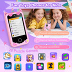 Light pink kids smart phone camera toy package and feature image