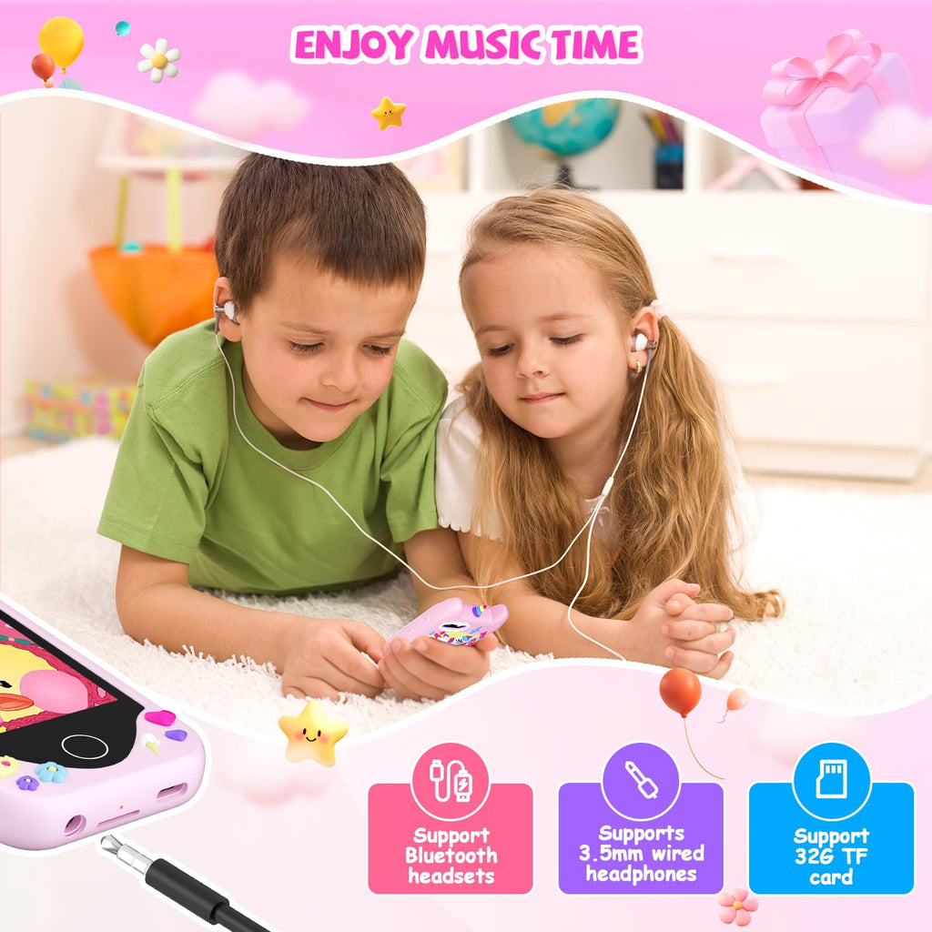 Pink kids smart phone camera toy accessories and package image