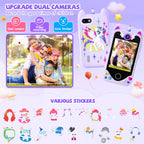 Purple kids smart phone camera toy unicorn case lifestyle image