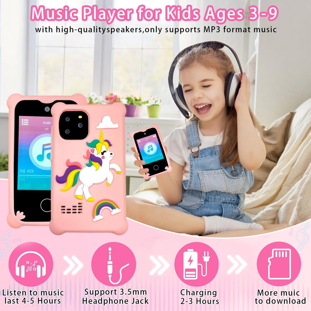 S5 kids touchscreen digital camera phone chubby pink unicorn product view 6
