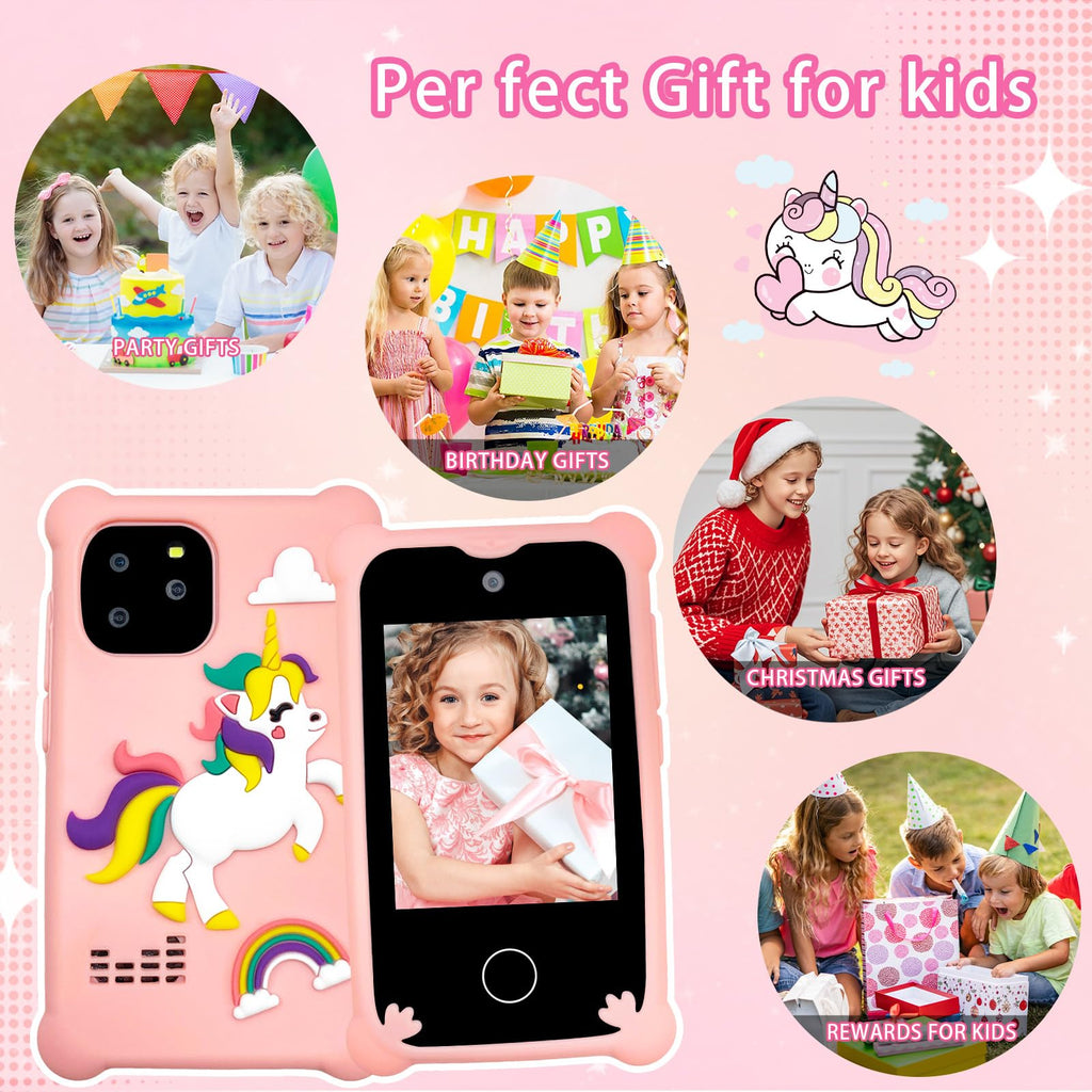 S5 kids touchscreen digital camera phone chubby pink unicorn product view 8